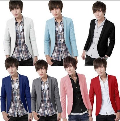 baju blazer lelaki kasual slim fit bentuk badan pilihan warna pelbagai