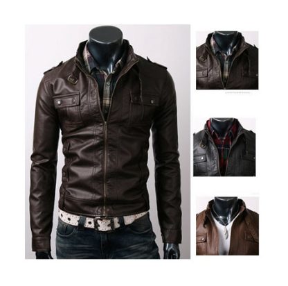 baju jaket kulit leather jacket lelaki slim fit original