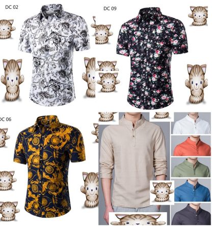 tt18fg baju kemeja lelaki kasual batik flora men shirt popular