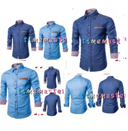 t189 kemeja lelaki baju jeans denim moden bergaya men shirt hot