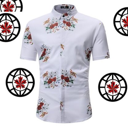 t199 baju kemeja lelaki corak flora men shirt popular